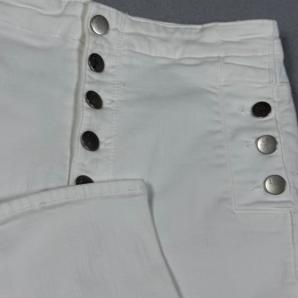 J. Brand White High Rise Sailor Button Fly Skinny Jeans Womens